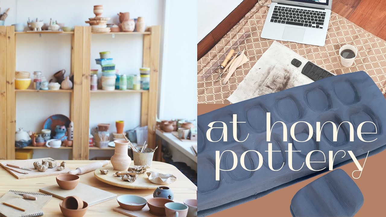 CHILL VLOG 🤎 How I Make Ceramics from Home | no pottery wheel required, painting accessories