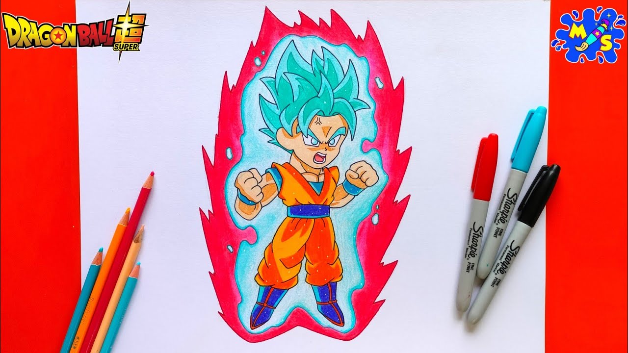 Goku Super Saiyan Blue Kaioken Drawing || How to Draw Goku Super Saiyan Blue Kaioken Full Body