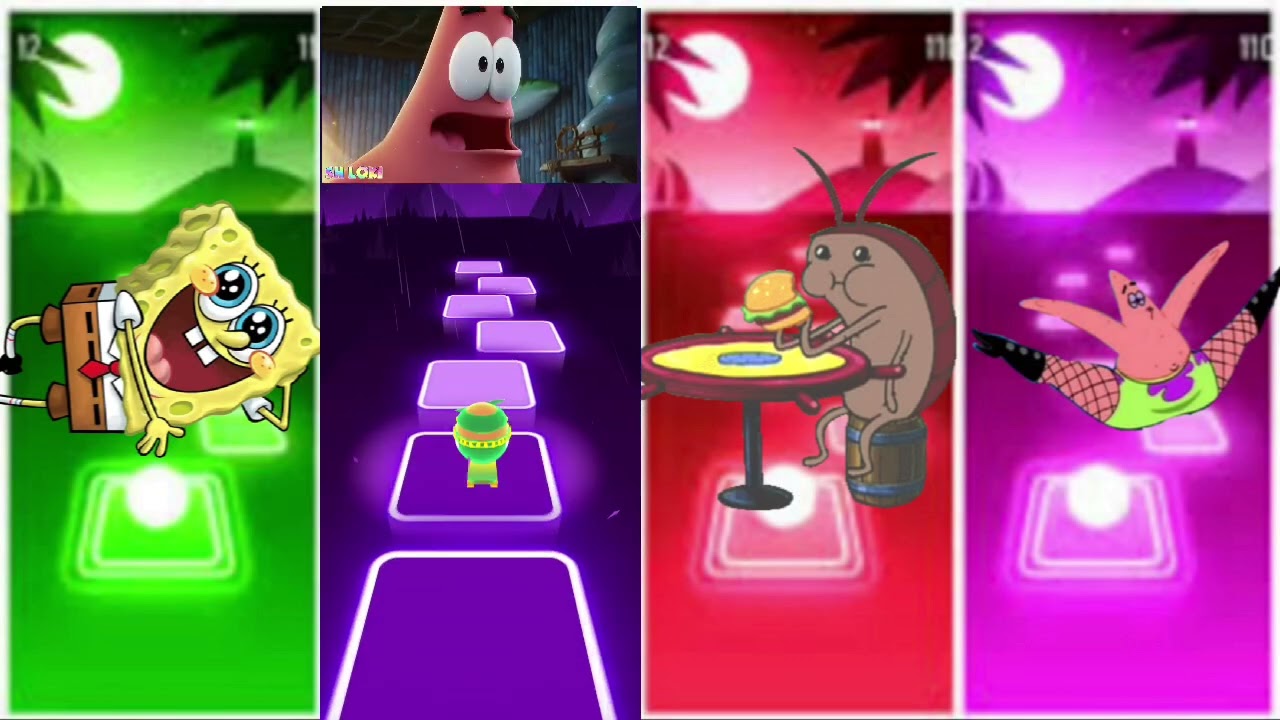 SpongeBob vs squidward vs plankton vs patric star Edm rush tiles hop 