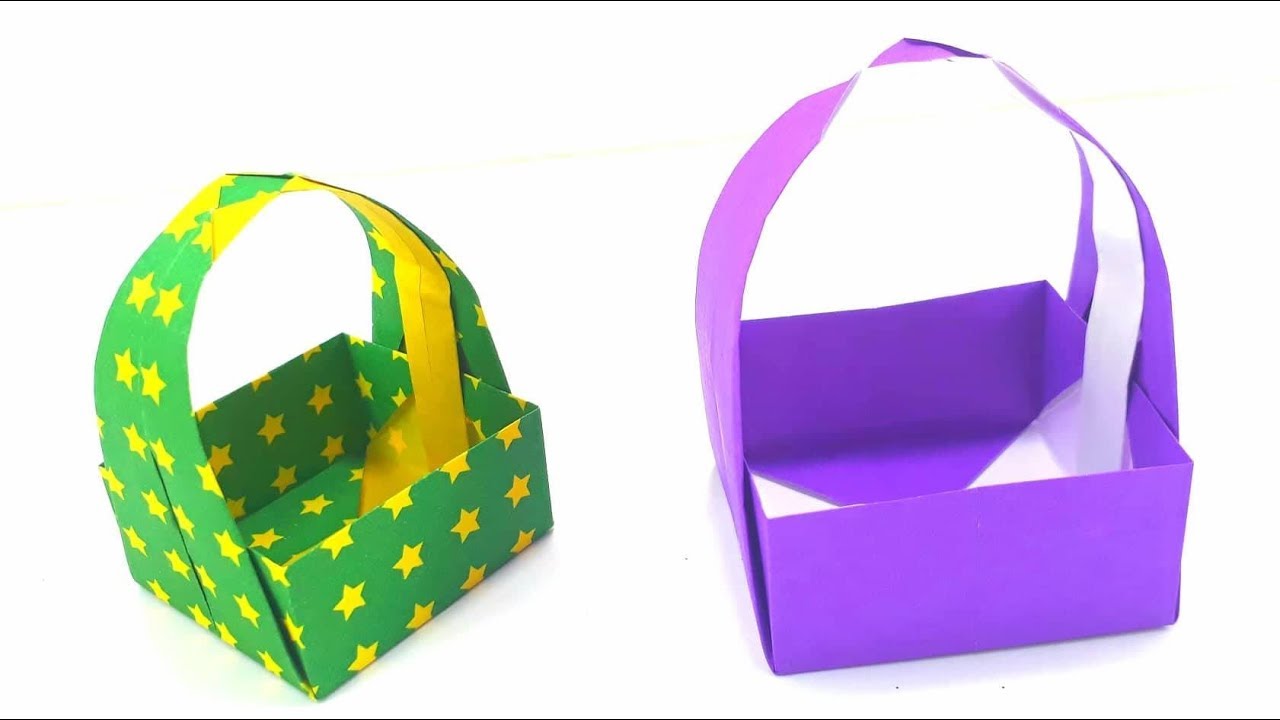 Origami Tutorial - How to fold an Easy Paper Origami Basket
