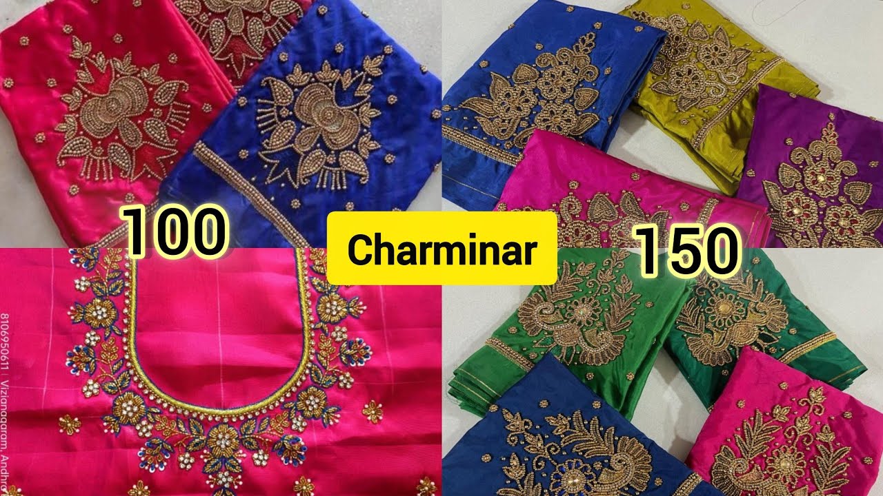 Madina street shopping for maggam works || Trending Maggam work blouse designs  , 100 150