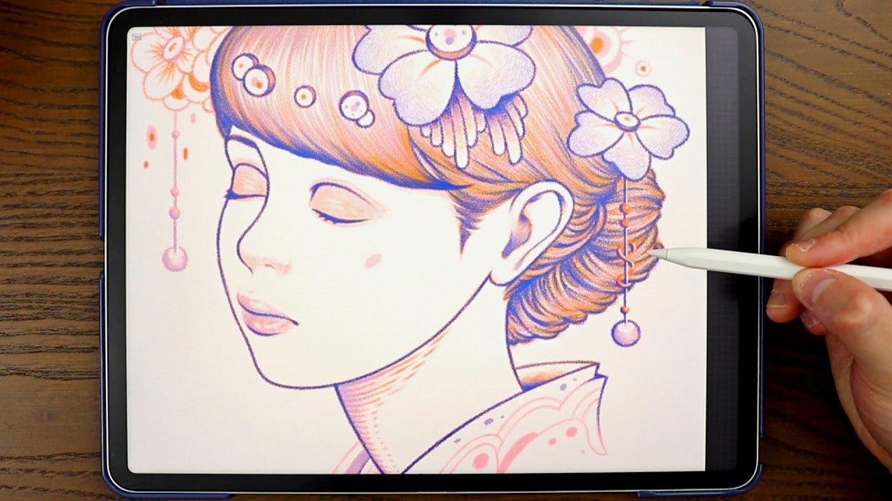 iPad ASMR - drawing another original portrait