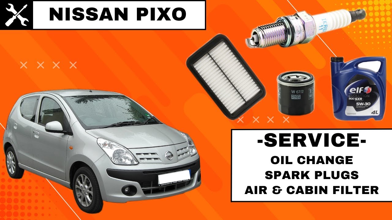 Nissan Pixo - Service - Oil Change, Spark Plug, Air Filter and Cabin Filter (K10B - Suzuki Alto)