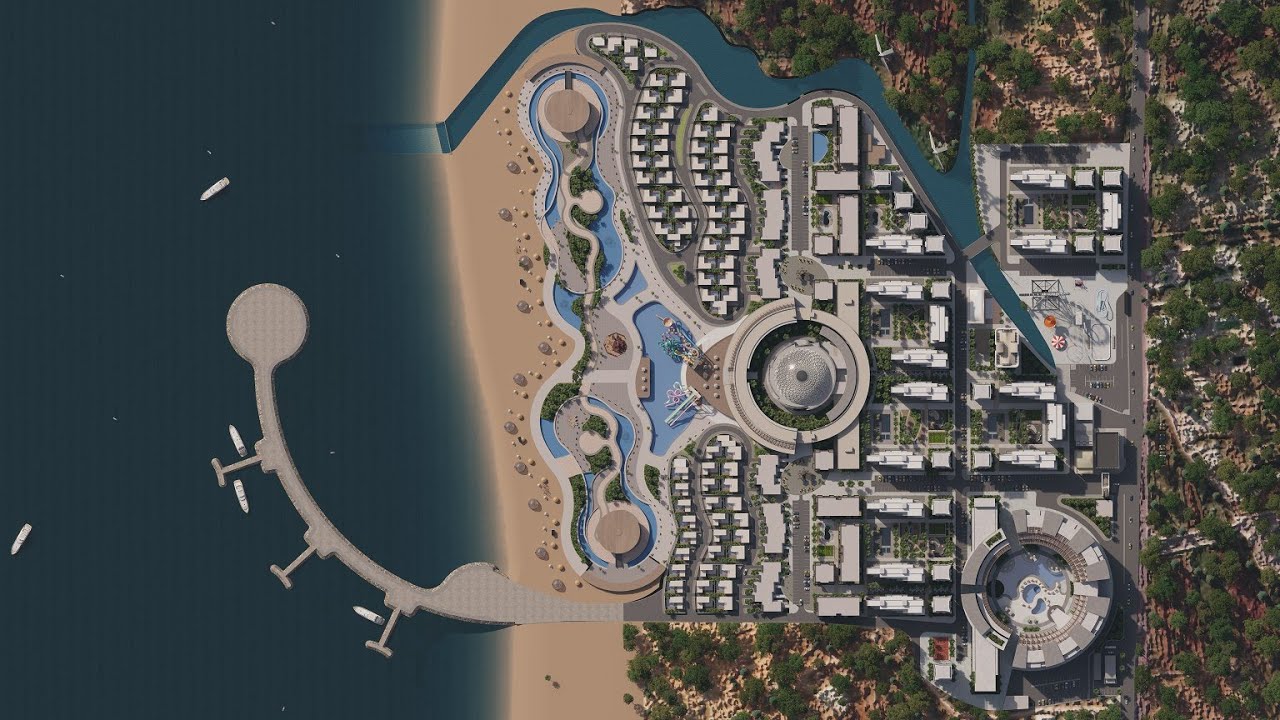 مشروع المدينة السياحية مون بيتش شرح كامل  – Moon Beach Village