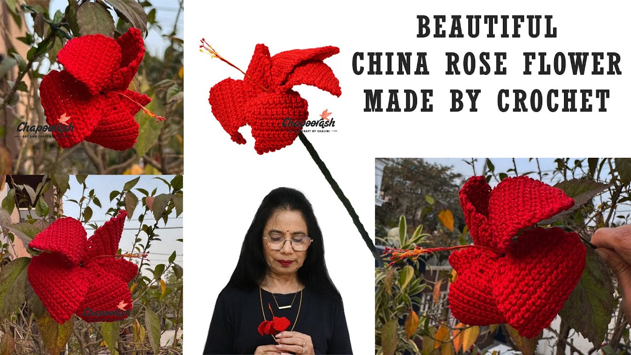 Crochet China Rose Tutorial | Step-by-Step for Beginners | EP -218