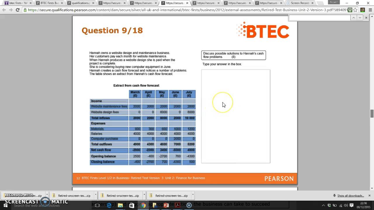 BTEC Business Level 2, 8 markers part 1