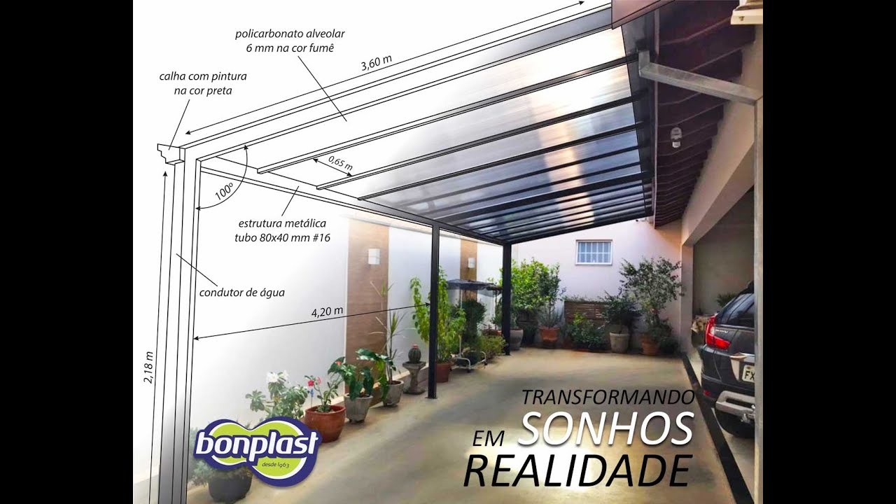 Cobertura residencial em policarbonato - Bonplast - Bauru/SP