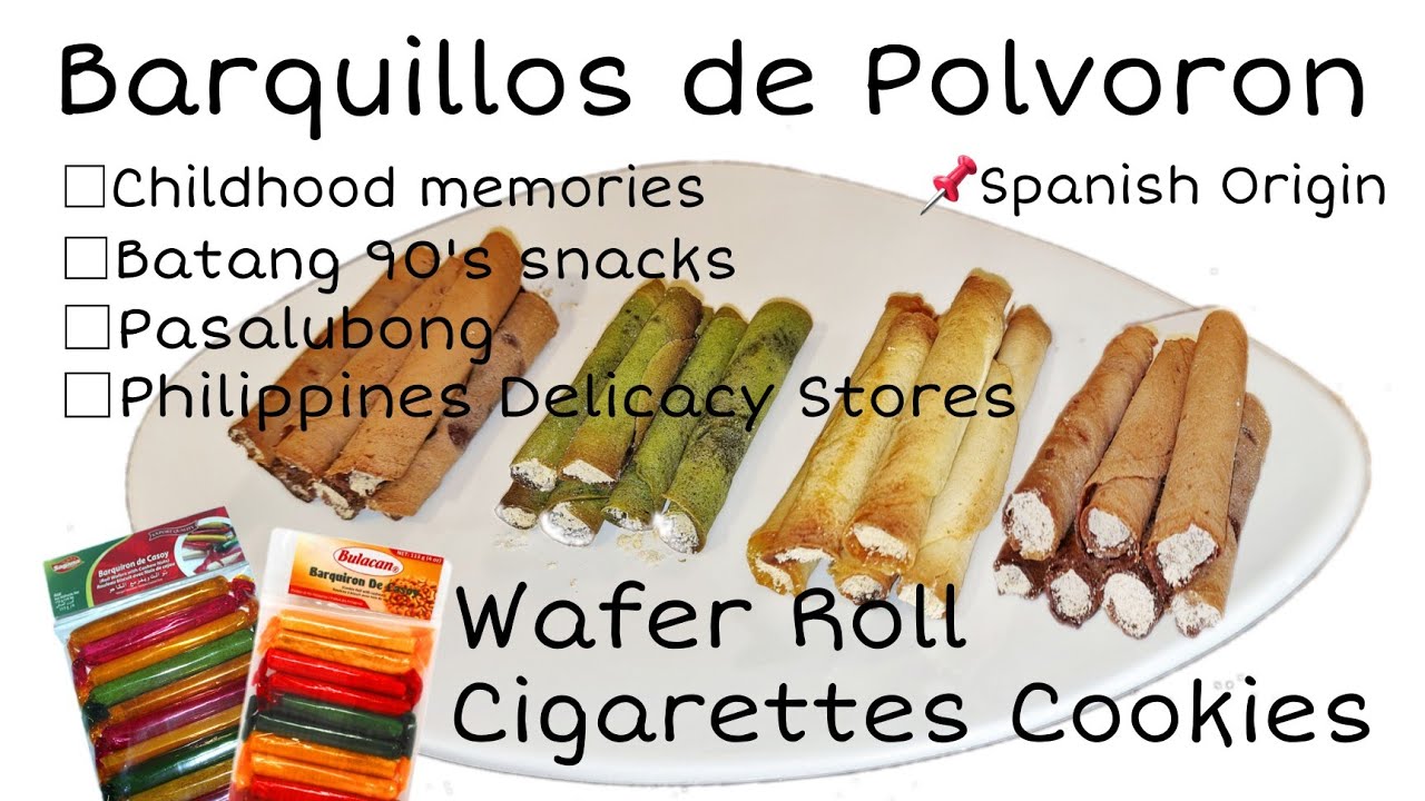 HOW TO MAKE BARQUILLOS DE POLVORON || CIGARETTE COOKIES || HOW TO MAKE WAFER ROLLS || Batang 90's