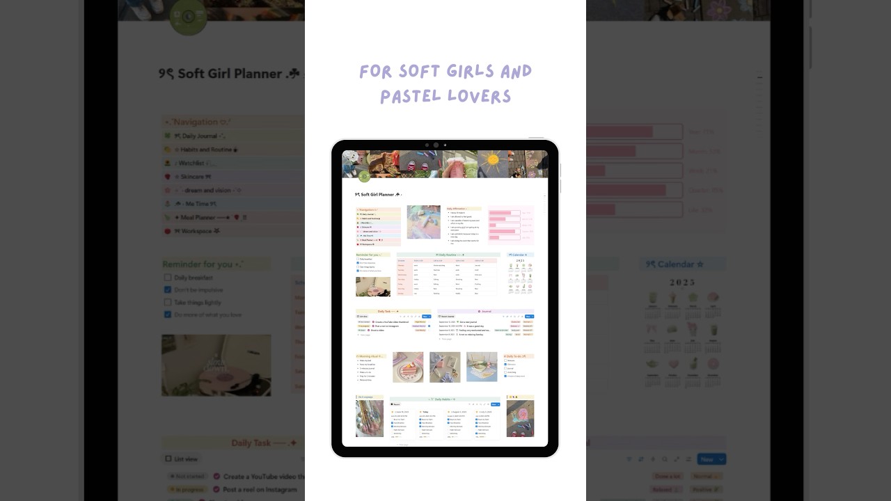 Pastel Life Planner 🍡💿✨🍵 #notiontemplates #lifeplanner #digitalplanning #pastelaesthetic #shorts