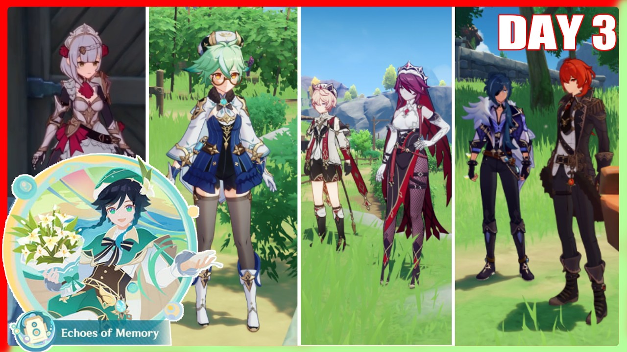 Noelle, Sucrose, Rosaria & Diluc in Alice's Magic Bubble [JP DUB] | Echoes of Memories Dialogues 6.4