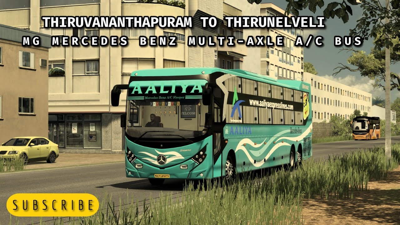 TRIVANDRUM ⇆ THIRUNELVELI | Long Drive | Mega Map Mod For ETS 2 | Mercedes-Benz Bus Mod | ❤️🔥❤️.....