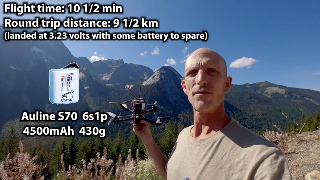 Новый литий-ионный аккумулятор AULINE S70 — тест на дальность полёта FPV