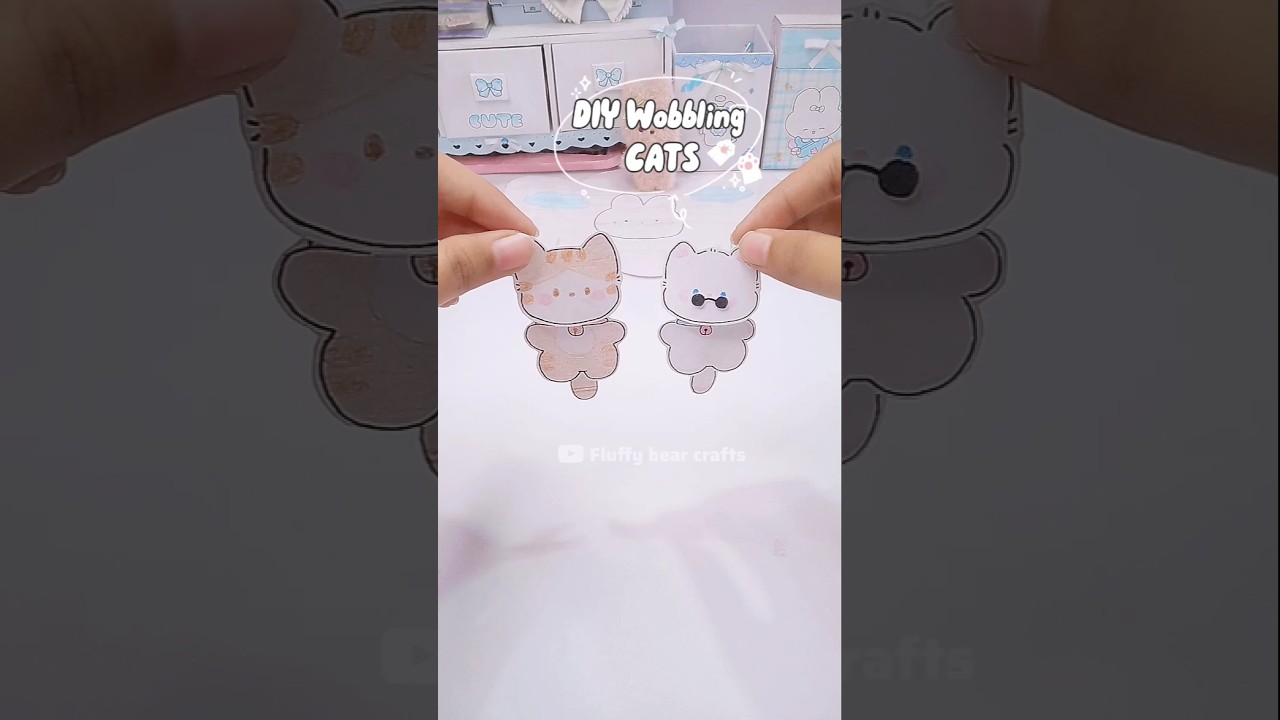 DIY hanging paper cats 😸🎀 #shorts #diy #trending #papercraft #cat