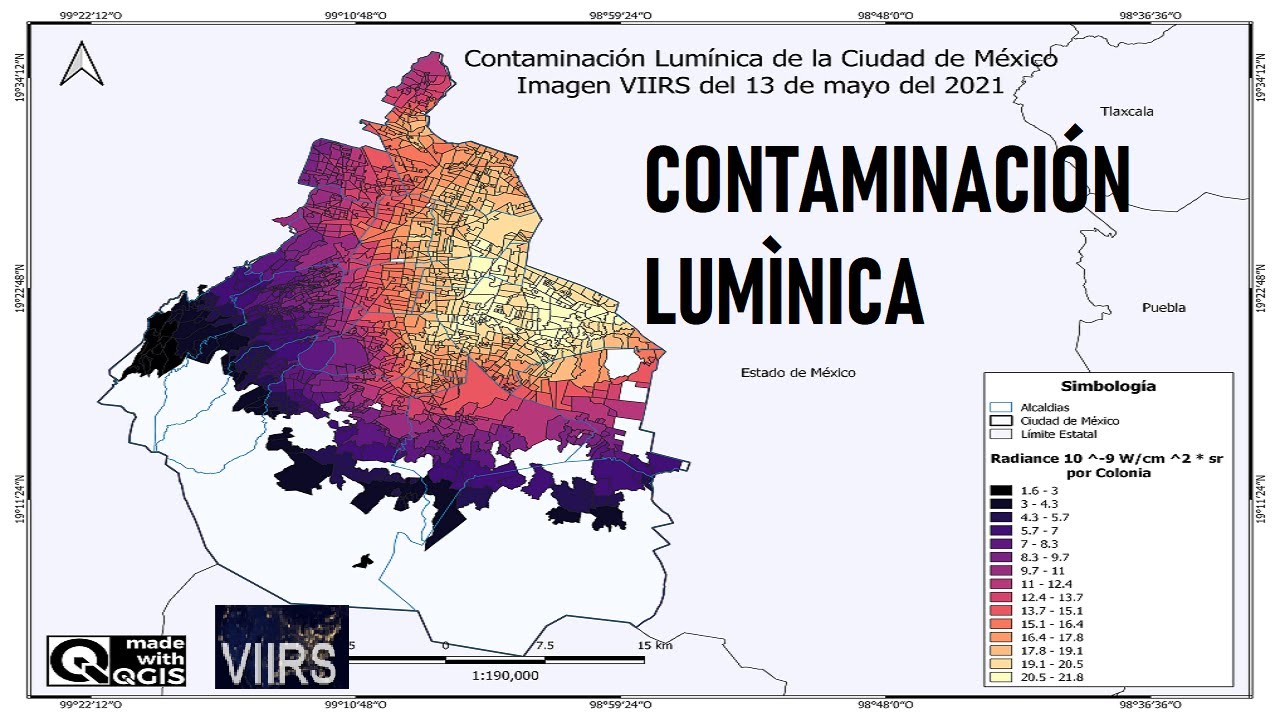 Cómo hacer un mapa de Contaminación Lumínica en QGIS - Sensor VIIRS