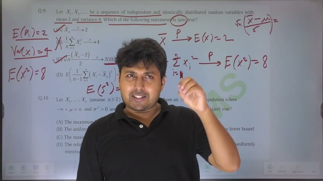 Lecture-192 PYQ IIT JAM MATHEMASTICAL STATISTICS 2025 SOLUTION _UMVUE _ Mathstats @8810409392