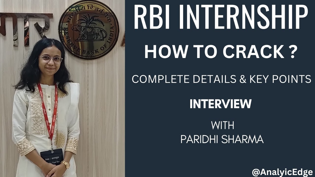 RBI Summer Internship Detailed interview || Internship in RBI || Internship 2024 #rbi #internship