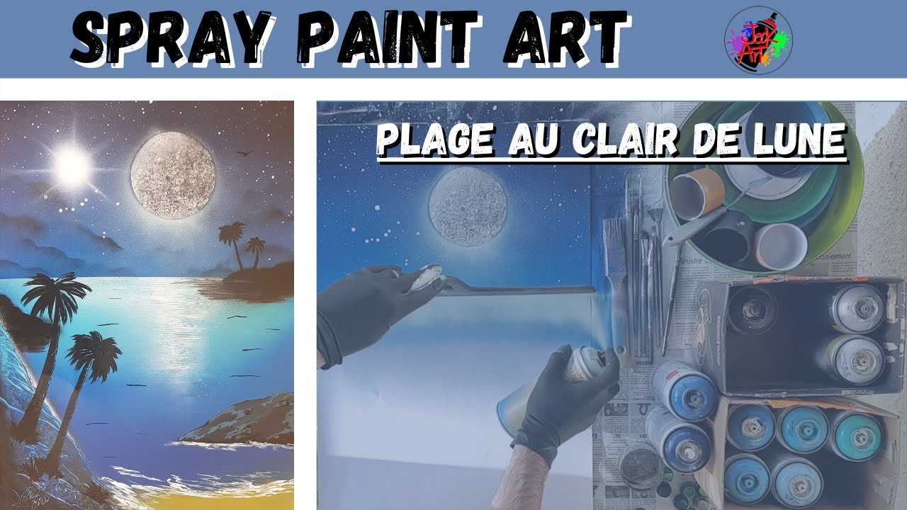 Plage au clair de lune - SPRAY PAINT ART by JeckArt