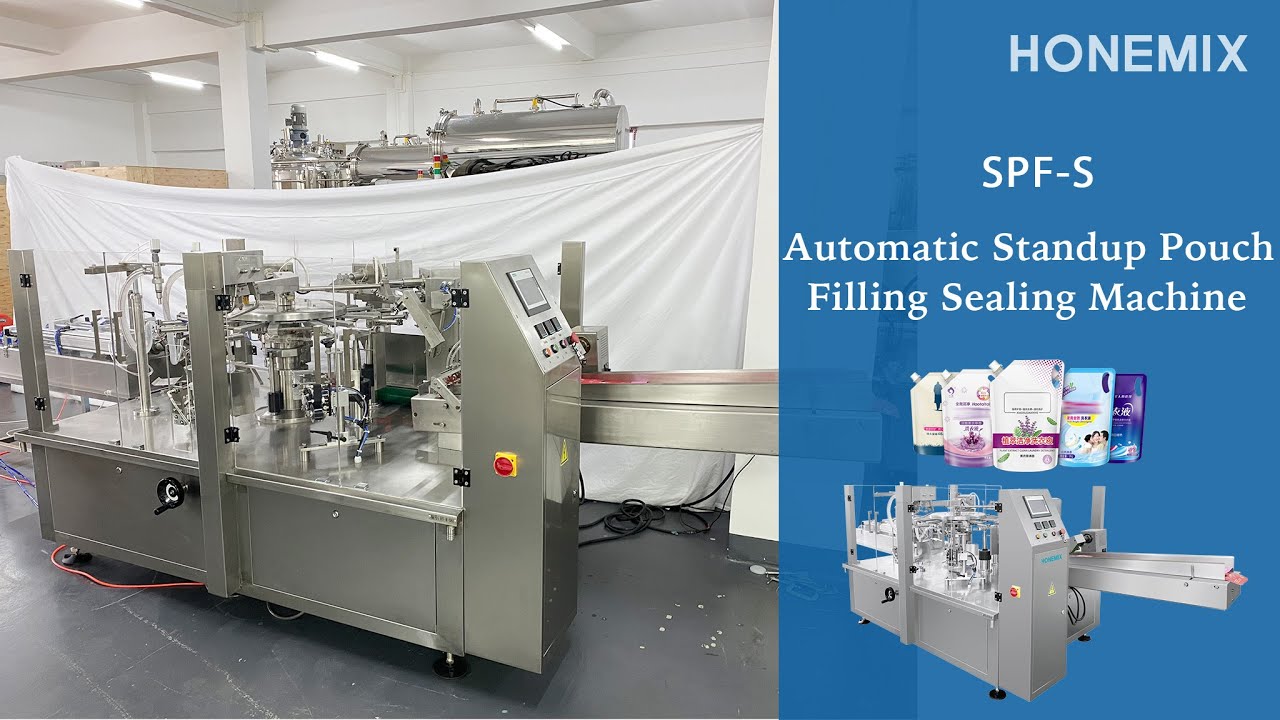 SPF-S Automatic liquid detergent standup pouch filling sealing machine #pouchpackingmachine