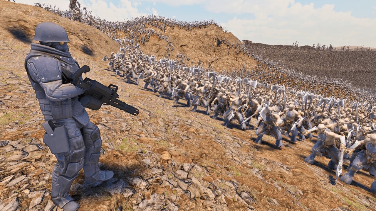 CAN MULTI BARREL MACHINE GUN STOP 1,000,000 BEAST MEN | CINEMATIC UEBS 2