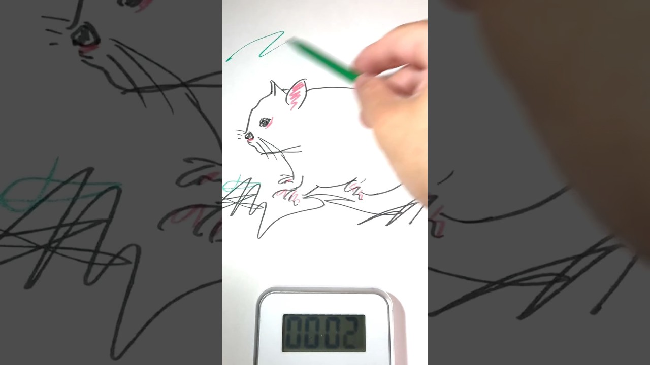 ASMR Drawing a mouse in 60s ✍️ Satisfying Marker Sounds #15b