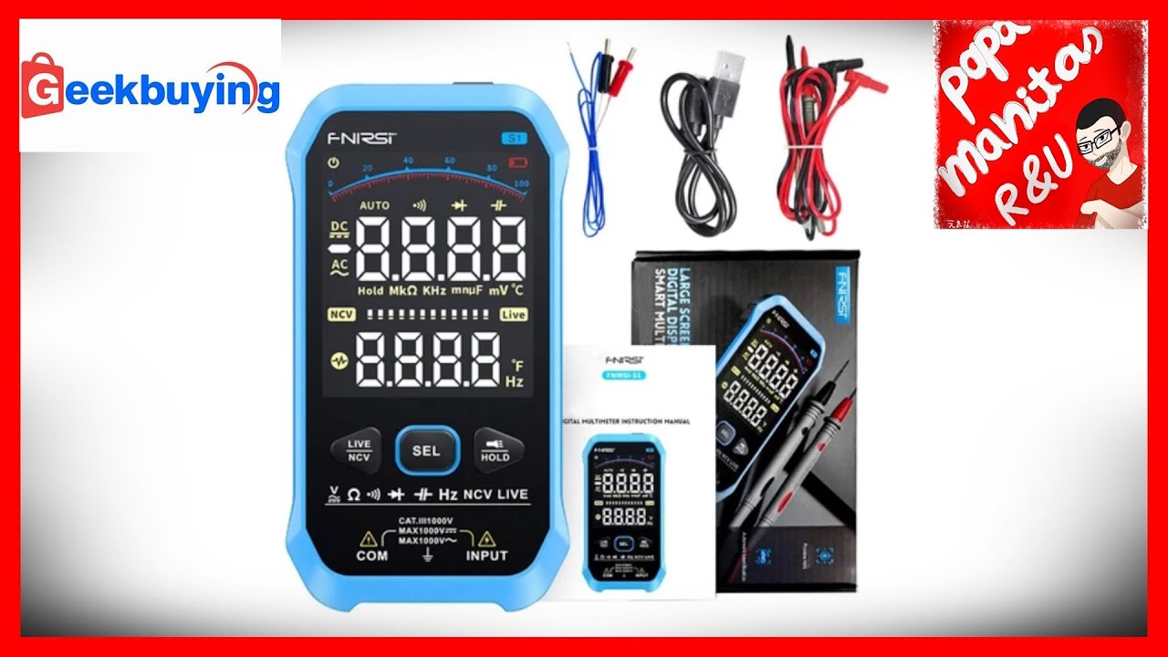 Multimetro FNIRSI S1 automatico y sin pilas /// GEEKBUYING