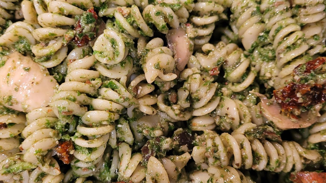 Easy Green Pesto Vegan Pasta | Kale & Spinach Pesto (Dairy-Free) | Mediterranean bowl 