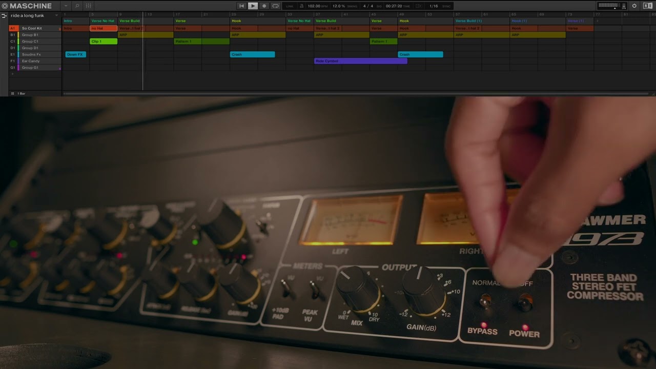MASCHINE + Drawmer 1973 Analog Multiband FET Stereo Compressor  Funk Sound Test