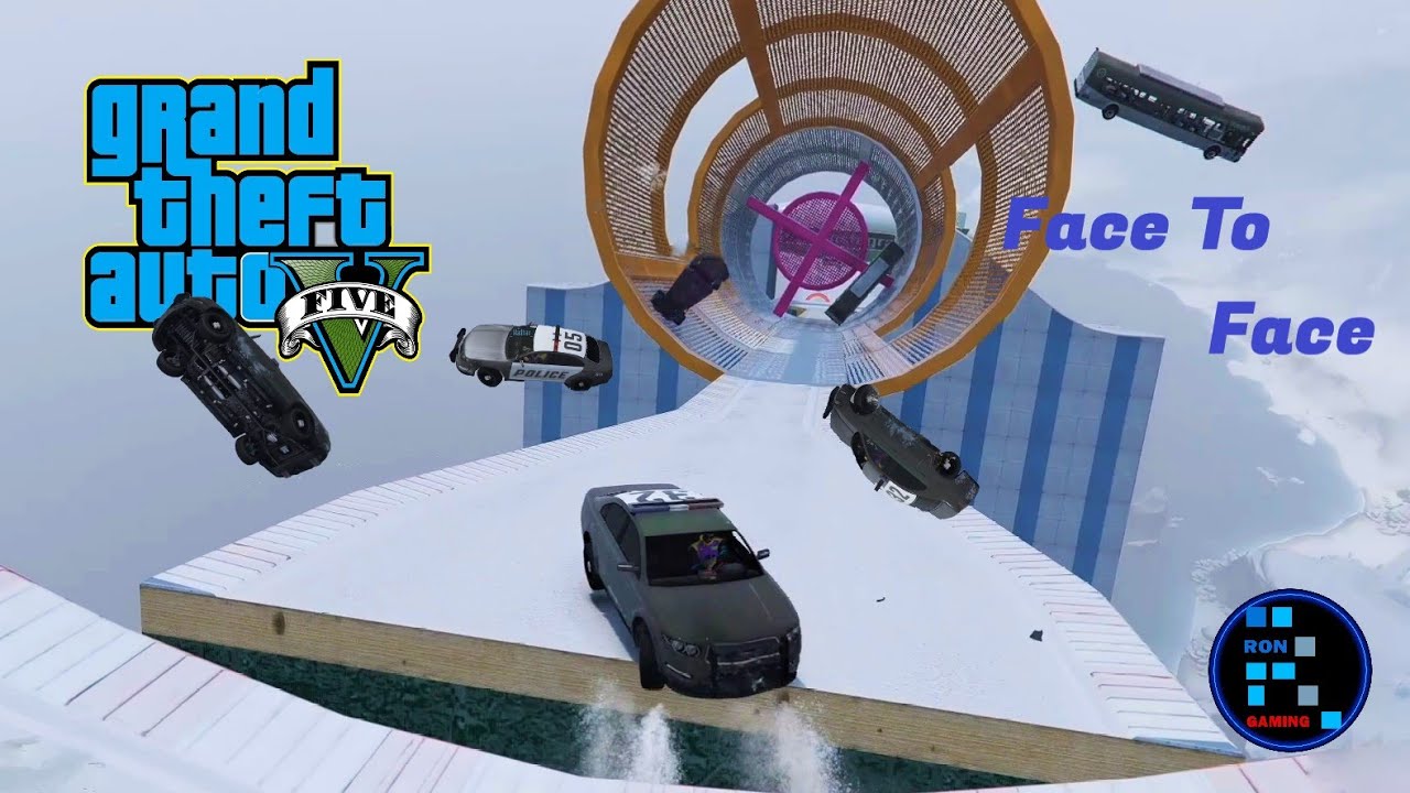 GTA V | Funniest Face To Face Parkour Map With RON