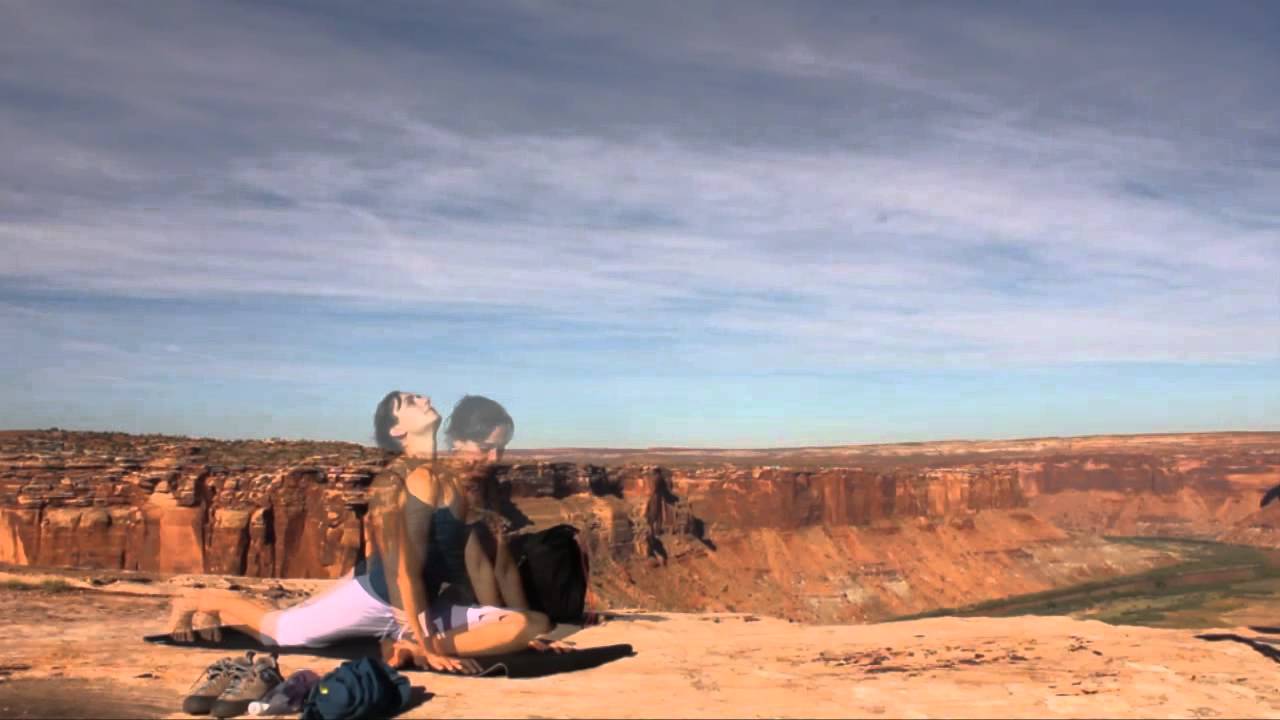 Steph Davis in desert yoga