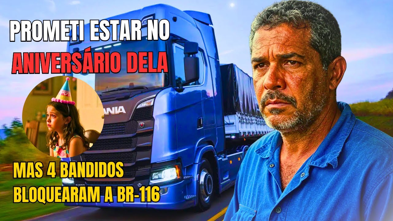 História de Caminhoneiro: 4 bandidos bloquearam a BR-116 no dia do aniversário da minha filha