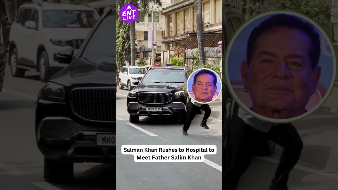 Salman Khan was spotted arriving at the hospital to meet his father, Salim Khan