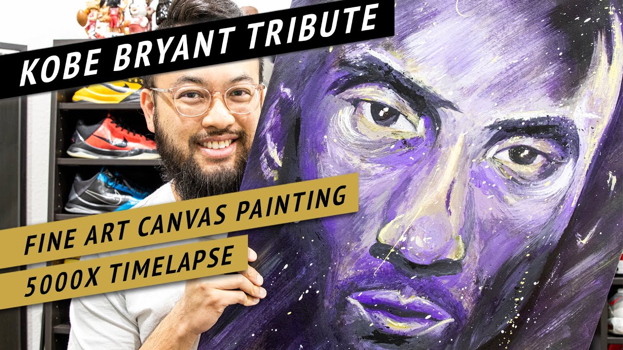Kobe Bryant Tribute Painting - Timelapse of My Second EVER Portrait!!
