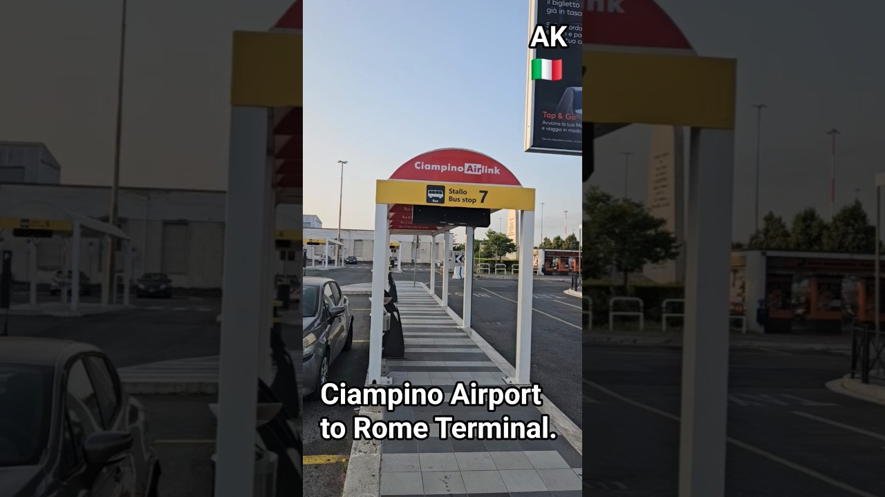 🇮🇹Easiest way to get to Rome from Ciampino Airport Ciampino Airport Airlink bus stop #ciampino #rome