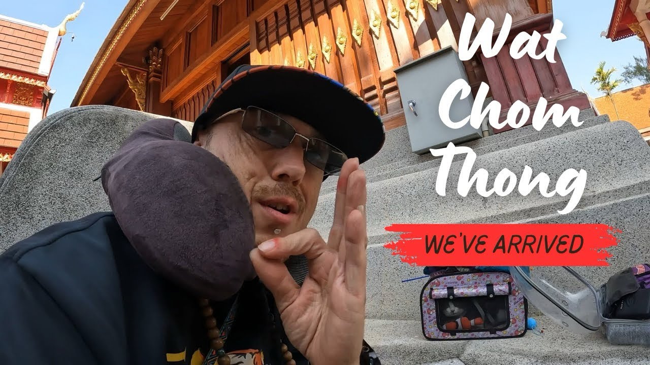TOMMY the CAT & I Arrive at WAT PHRA THAT SI CHOM THONG WORAWIHAN… 🙏