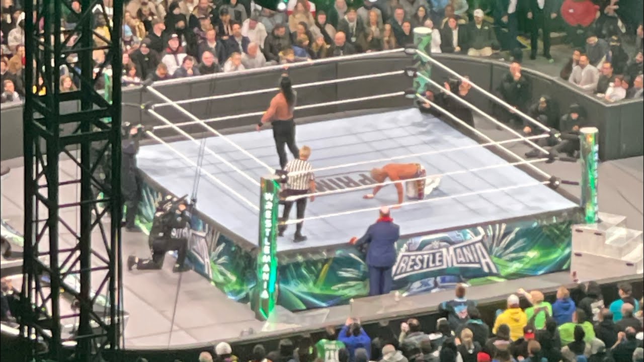 Wrestle Mania XL Roman Reigns vs Cody Rhodes. FT: John Cena, Undertaker