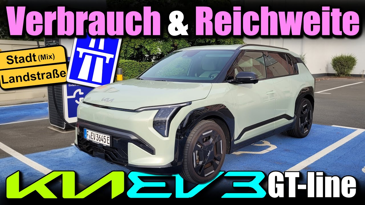 Kia EV3 GT-line: REAL-Verbrauch und reale Reichweite 2025 - Daten Infos Review Testbericht deutsch