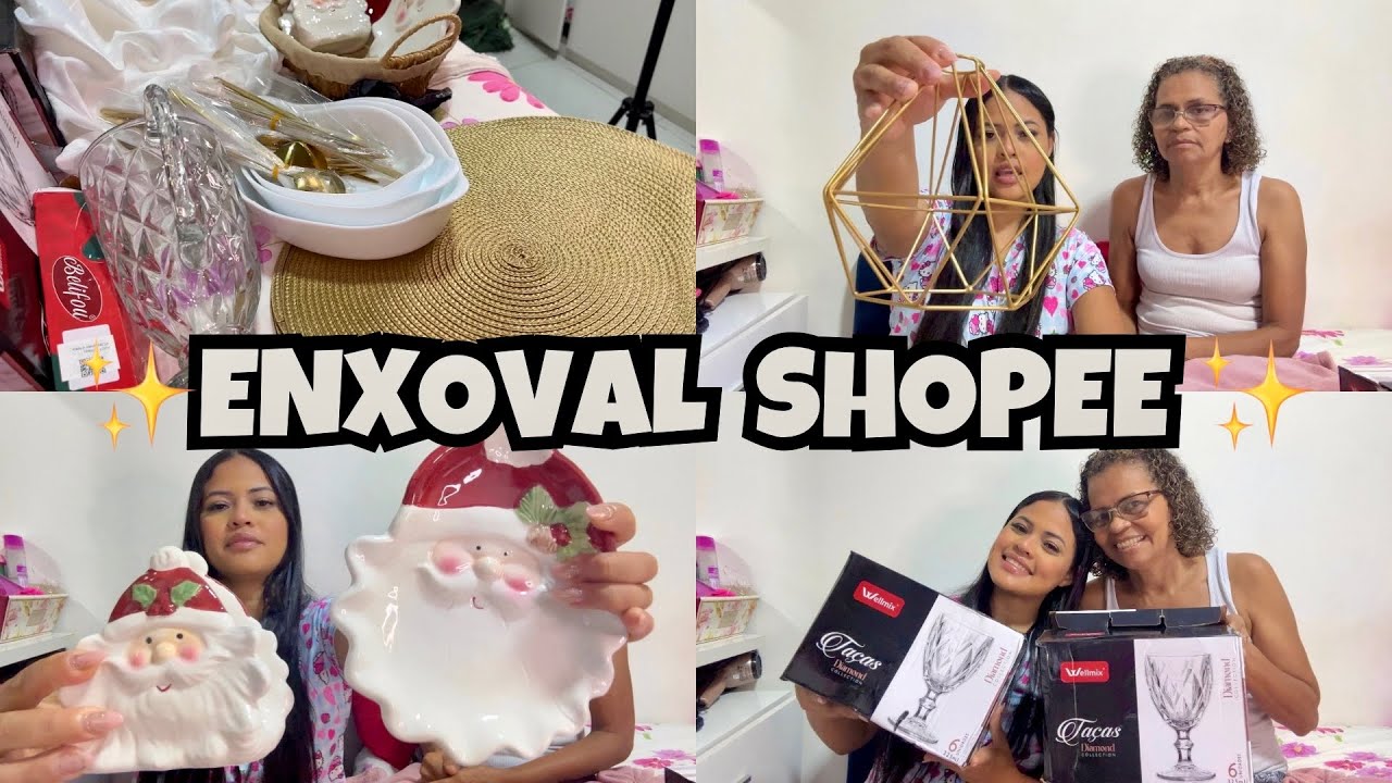 ENXOVAL SHOPEE PARA CASA DA MINHA MÃE 🏠📦💗✨ | COMPRINHAS PARA O NATAL | LOUÇAS & LUSTRE. 