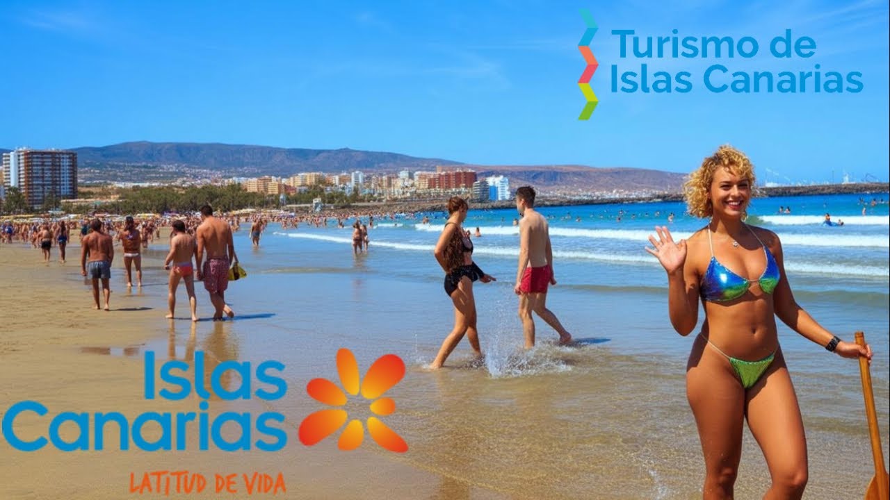Playa Del Ingles 4K Walking Tour | Spain's Beautiful Beach Paradise