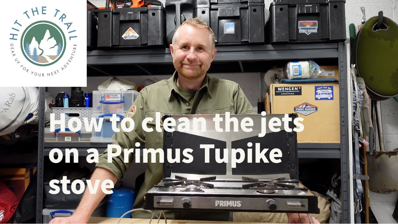 Cleaning the fuel jets on a Primus Tupike stove.