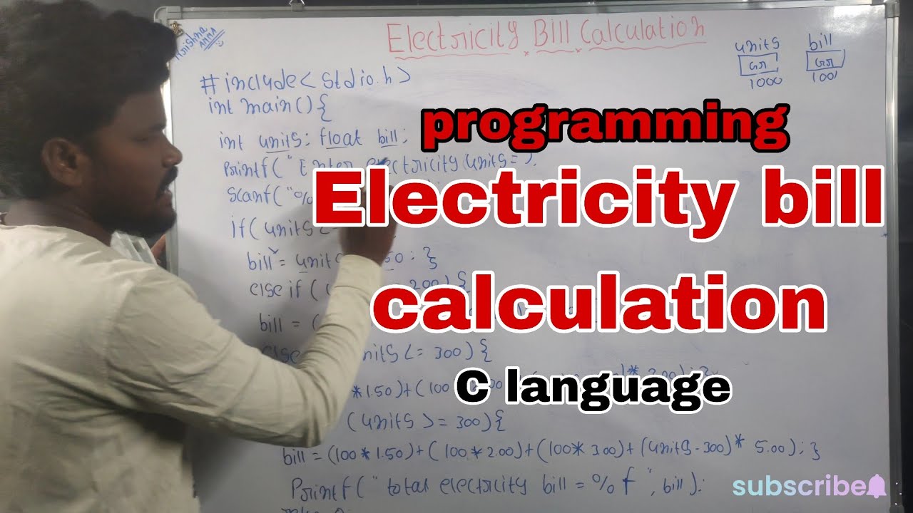 Electricity bill calculation in c language❓  | c language #clanguageintelugu #ccoding #cprogramming 
