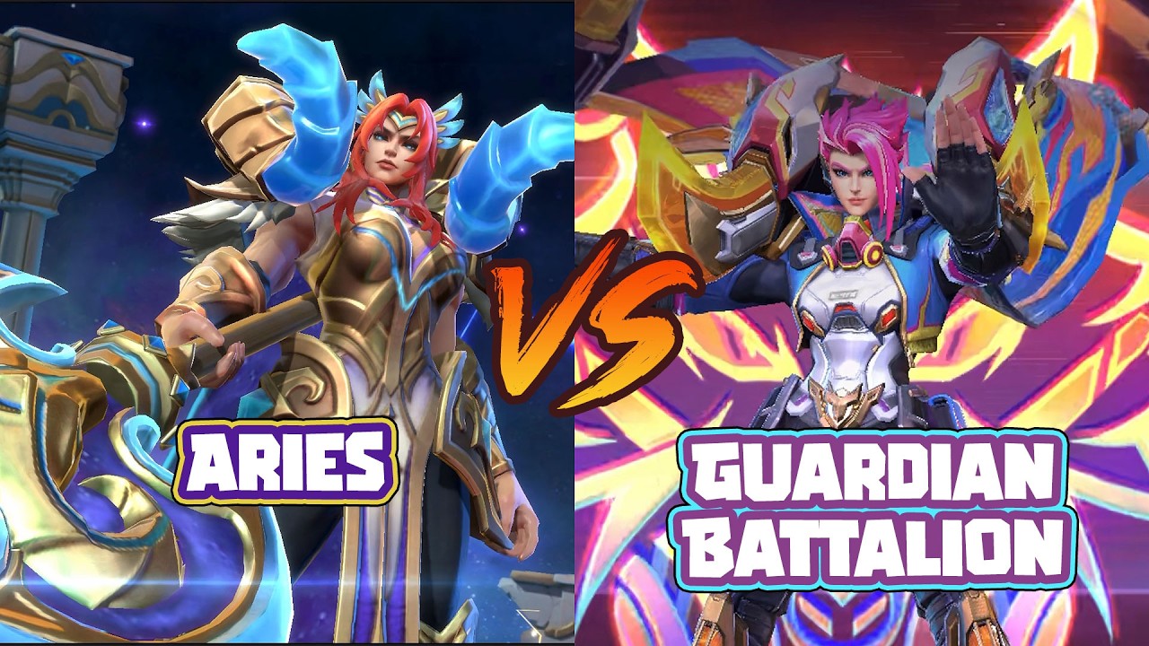 Hilda - Guardian Battalion starlight skin V.S. Aries zodiac skin - MLBB - Skin Comparison