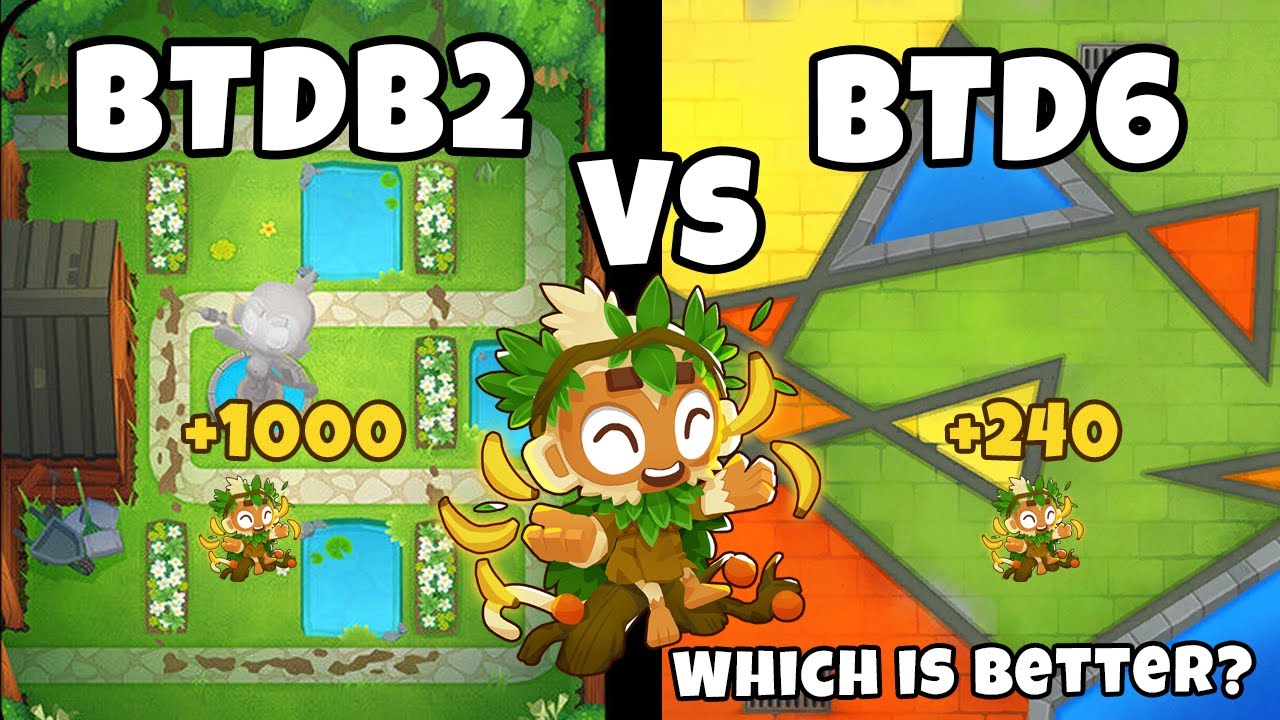 What's different about JUNGLE'S BOUNTY DRUID between BTDB2 and BTD6?