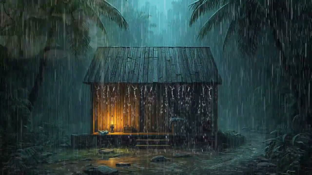 Rainy Night Ambience with Rolling Thunder: The Best Natural White Noise for Your Mind
