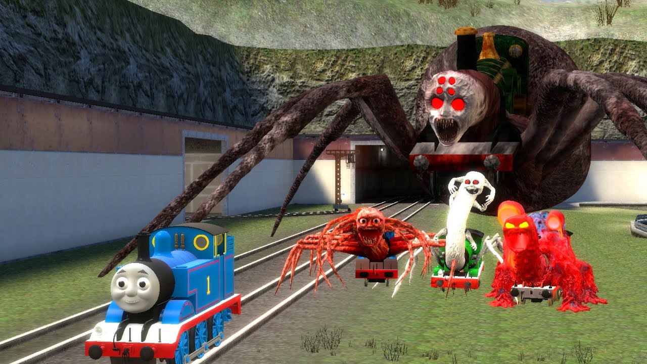 Building a Thomas Train Chased by Cursed Thomas and Friends in Garry's Mod???