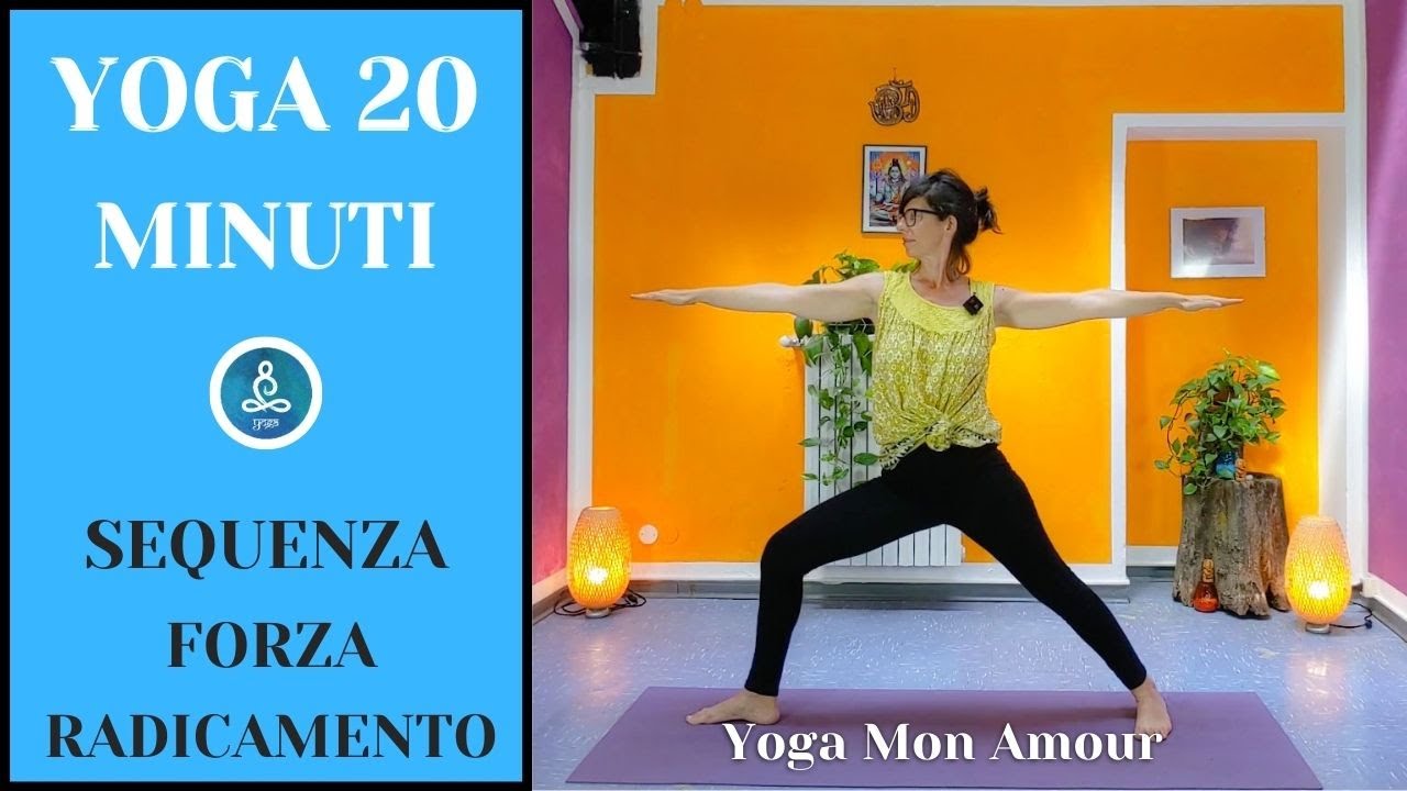 YOGA - 20 MINUTI per PRINCIPIANTI / SEQUENZA yoga GUERRIERO / LEZIONE di 20 minuti sul RADICAMENTO