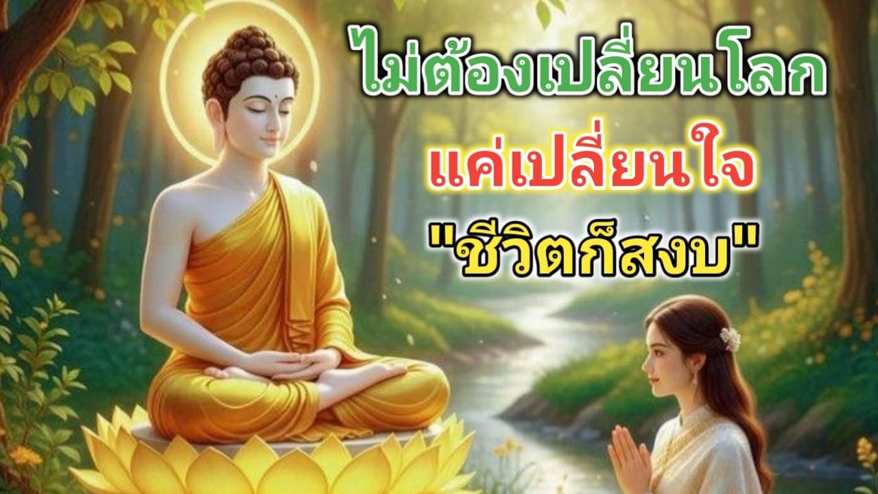 “ไม่ต้องเปลี่ยนโลก แค่เปลี่ยนใจ ชีวิตก็สงบ”#ขอให้ทุกท่านจงมีความสุข #สุขใจได้ฟังธรรม