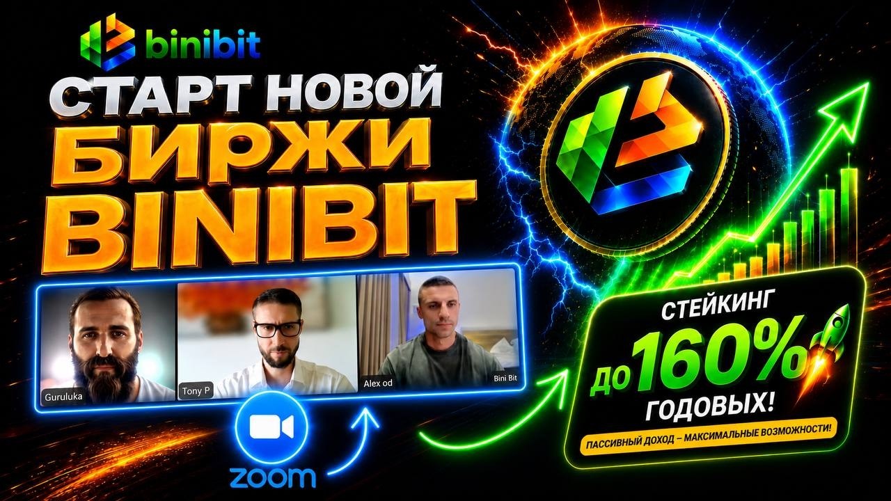 БИРЖА BINIBIT❗️ ПОЛНЫЙ РАЗБОР СТЕЙКИНГ 160% ГОДОВЫХ