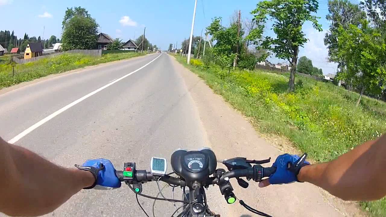 На электровелосипеде за город,Пермь - Хохловка, Electric bike trip 100 km