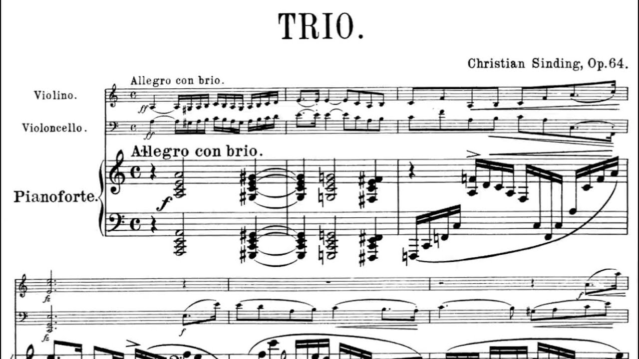 Christian Sinding - Piano Trio No. 2, Op. 64a (1902)