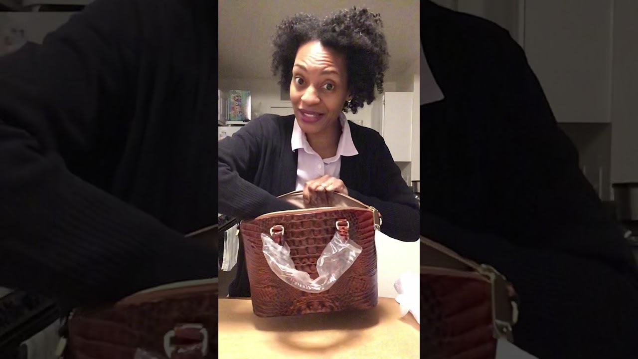 BRAHMIN Medium Duxbury Satchel Pecan Melbourne and credit card wallet REVEAL